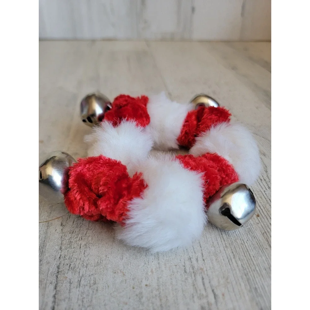 Unique peppermint Bell dog cat scrunchy hair tie pet collar Xmas unique animal